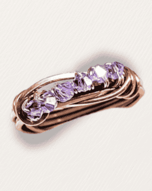copper wire wrapped birthstone ring