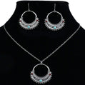 Handmade Turquoise Rustic Tribal Necklace & Earrings Set