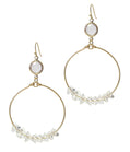 FACET STONE AND WIRE BANGLE DROP EARRING