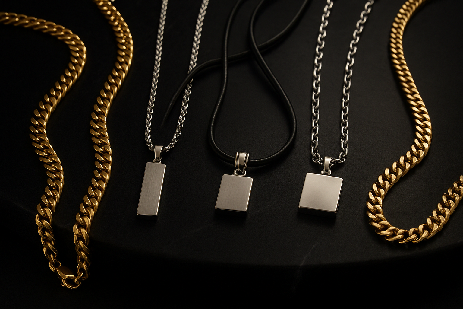 men's premium gold and silver chain and pendant necklaces