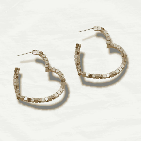 Charming Heart-Shaped Stylish Silver Earrings