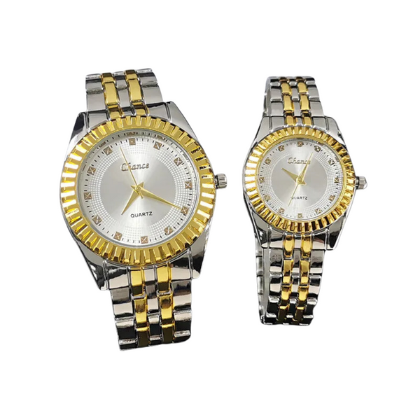 TimeMaster Men’s & Women’s Business Watches Sun Dial Quartz with Steel Straps – Elegant Dual Design - Odds & Ends Novelties