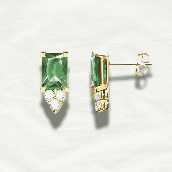 Classic Stone & 18k Gold-Plated Stud Earrings - Odds & Ends Novelties