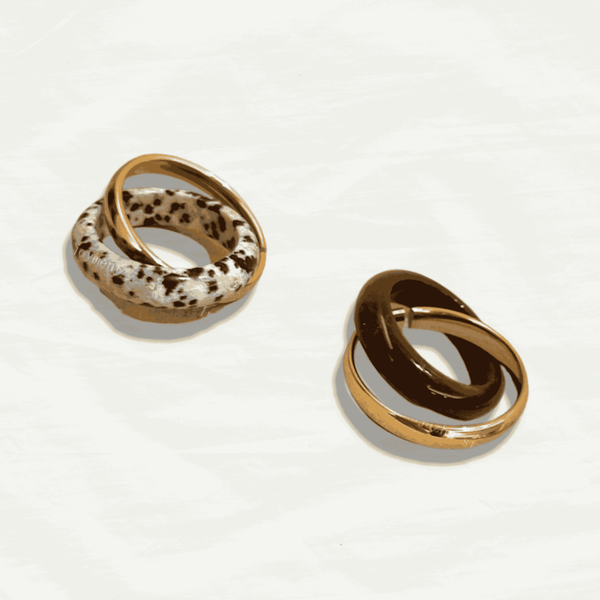 Boutique Caramel Double Cross Ring - Odds & Ends Novelties
