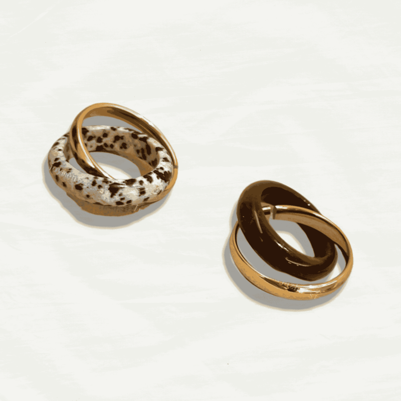 Boutique Caramel Double Cross Ring - Odds & Ends Novelties