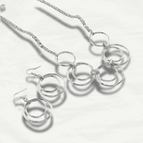 Chunky Gold Silver Necklace & Earrings Set