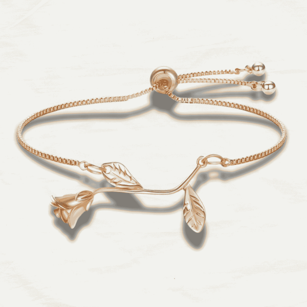 Elegant Rose Flower Charm Bracelet