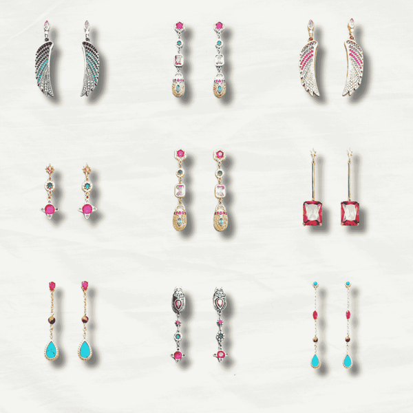 Boho Sterling Silver Scarab Drop Earrings Assortment