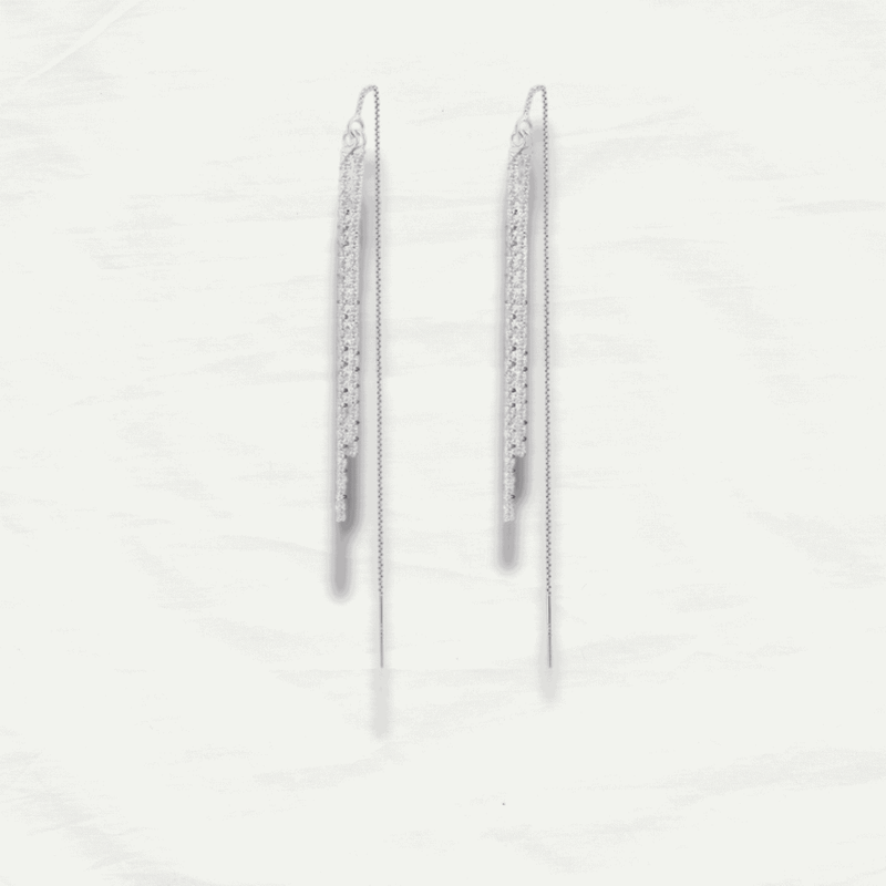 Sterling Silver Starry Fringe Earrings for Women - Odds & Ends Novelties