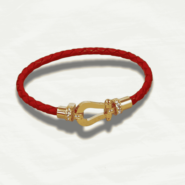 Chic Genuine Leather Gold Wrist Strap