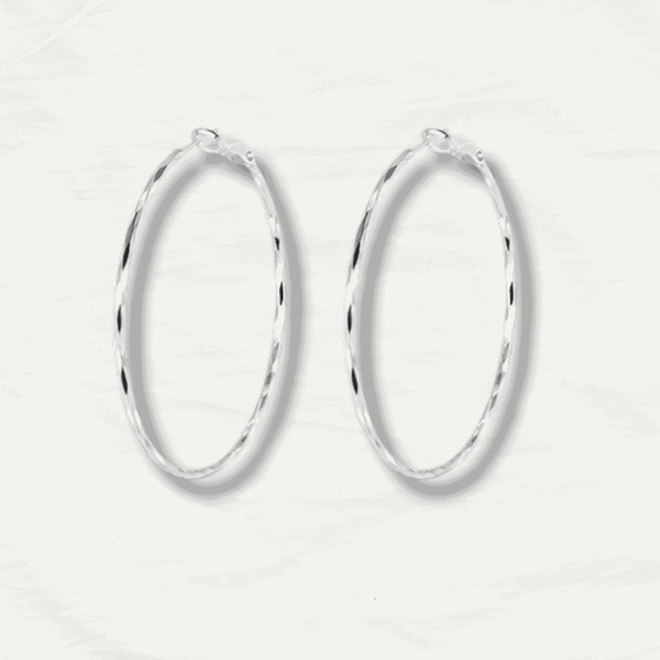 925 Sterling Silver Big Hoop Earrings - Stylish & Simple - Odds & Ends Novelties