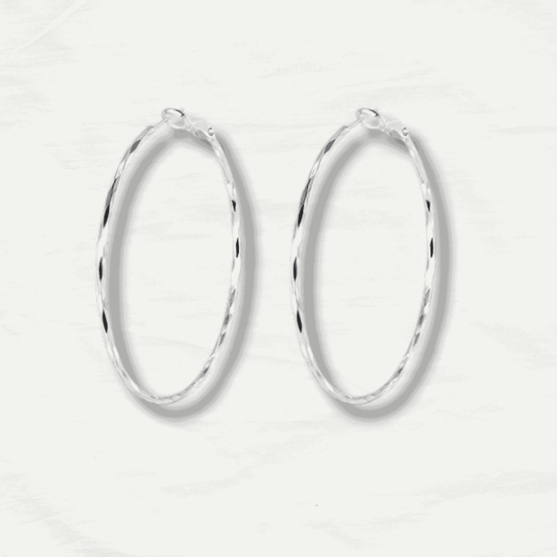 925 Sterling Silver Big Hoop Earrings - Stylish & Simple - Odds & Ends Novelties