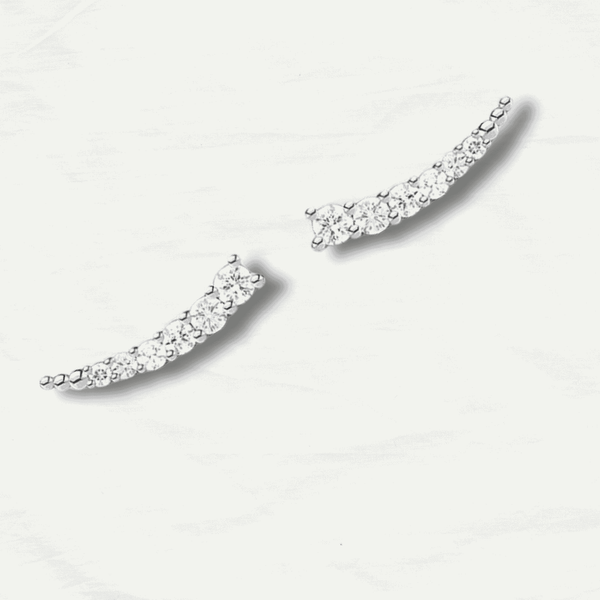 Chic Silver Tear Drop Ear Climbers