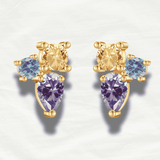 Sterling Silver Champagne Zircon Stud Earrings