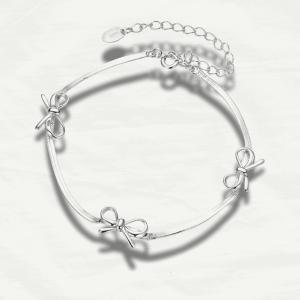 Chic Sterling Silver Bow Bracelet - Odds & Ends Novelties
