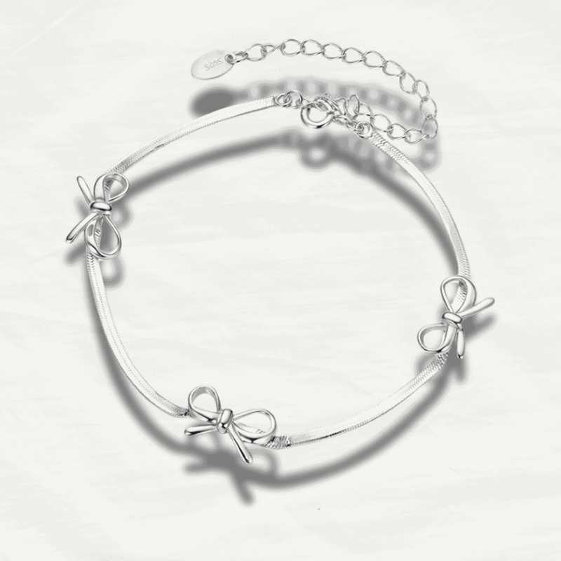 Chic Sterling Silver Bow Bracelet - Odds & Ends Novelties