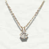Genuine 14k Gold Moissanite Pendant Necklace