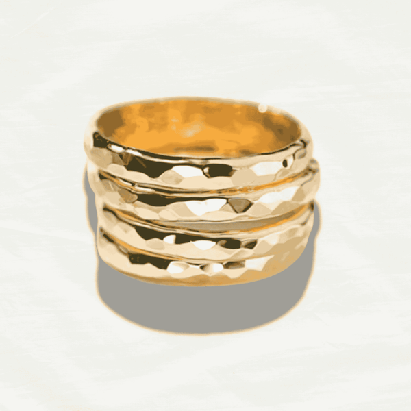 Dainty 14K Gold Filled Hammered Knuckle Rings - Odds & Ends Novelties