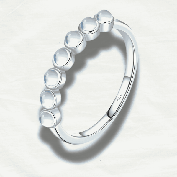Moonstone Stackable Ring in 925 Sterling Silver
