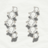 Chic Diamond Climber Earrings in Sterling Silver