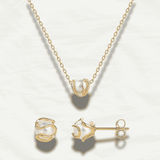 Elegant 14K Gold Plated Pearl Jewelry Set