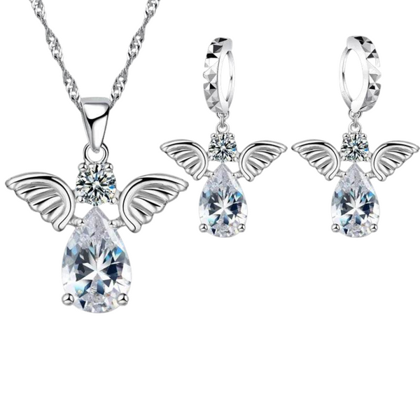 Elegance Haven Angel Shape Crystal Jewelry Set – Stunning Celestial Design - Odds & Ends Novelties