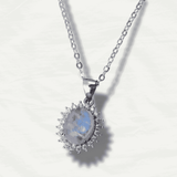 Natural Moonstone Silver Pendant Necklace
