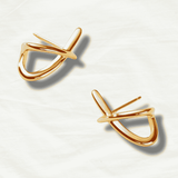 Chic 14K Gold Retro Stud Earrings