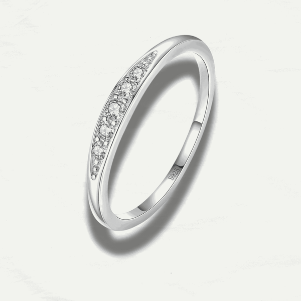 Elegant Stackable Silver Rings with Clear Zircon - Odds & Ends Novelties