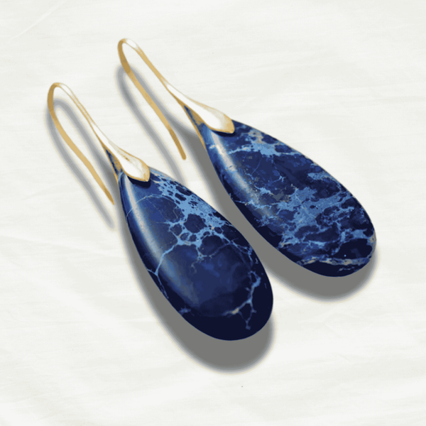 Natural Stone Boho Drop Earrings