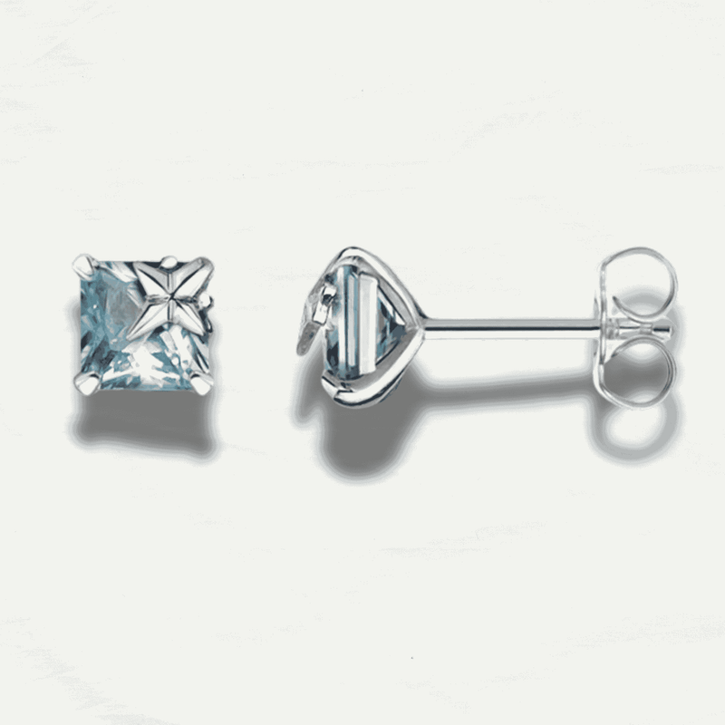 Chic Aquamarine Star Silver Earrings - Odds & Ends Novelties