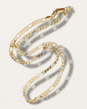 Gold chain on a light gray background