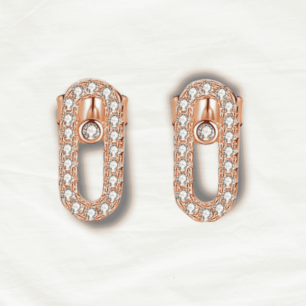 Stunning 18K Rose Gold Moissanite Earrings - Odds & Ends Novelties