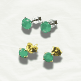 Elegant Genuine Emerald & Silver Earrings - Odds & Ends Novelties
