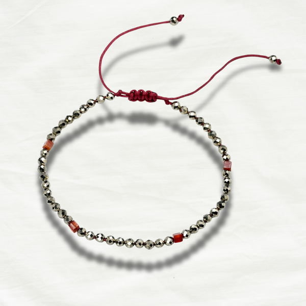 Stylish Pyrite Stone Braided Bracelet - Odds & Ends Novelties