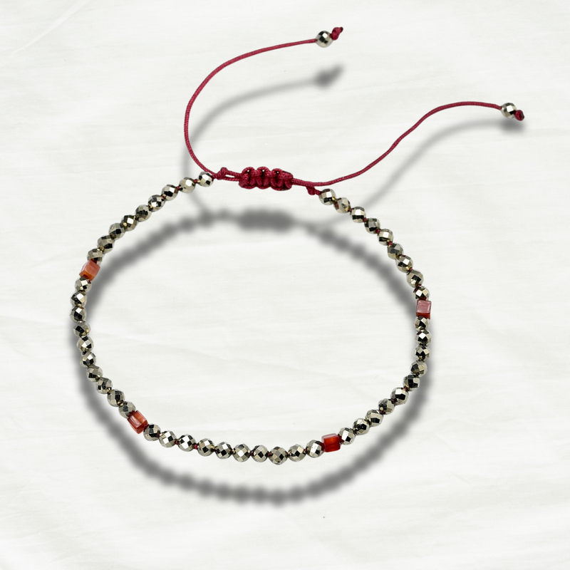 Stylish Pyrite Stone Braided Bracelet - Odds & Ends Novelties
