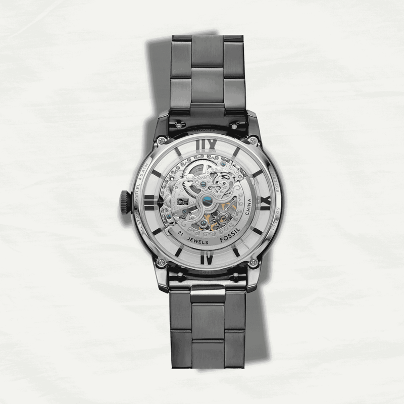 Fossil Townsman Automatic Steel Watch - Smoke Dial - Odds & Ends Novelties