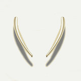 Minimalist Sleek Silver & Gold Climber Earrings