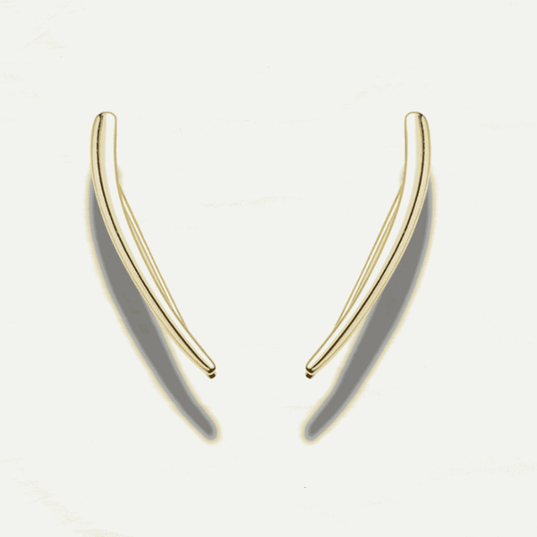 Minimalist Sleek Silver & Gold Climber Earrings