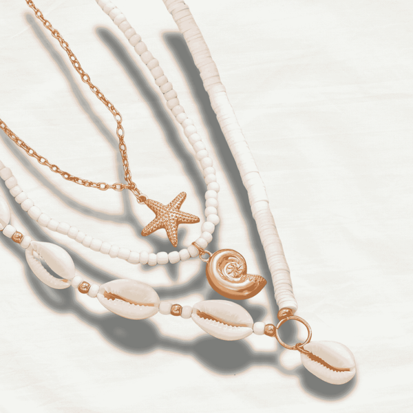 Boho Gold & Conch Seashell Necklace Assortment