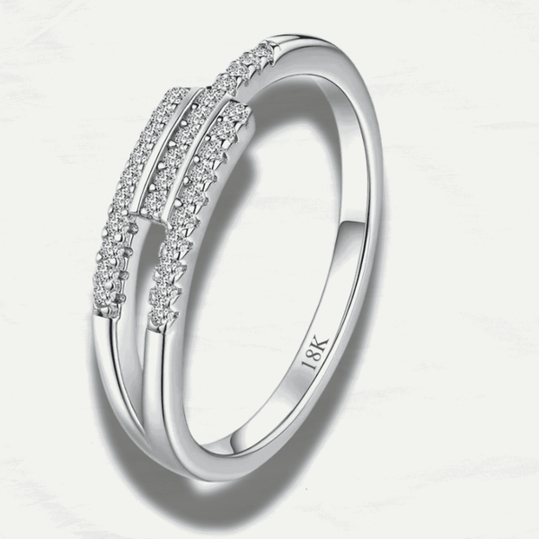 18K White Gold Starry Sky Tail Ring