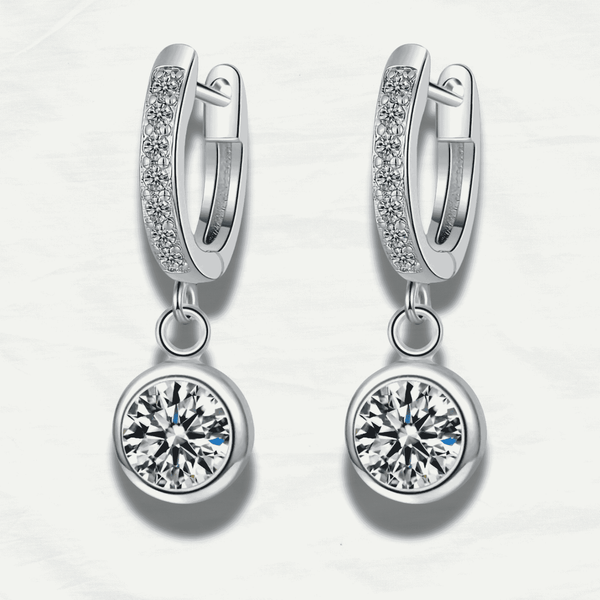 Emma Manor Elegant Round Zirconia Earrings 14k White Gold Plated Earrings – Sparkling Lightweight Design