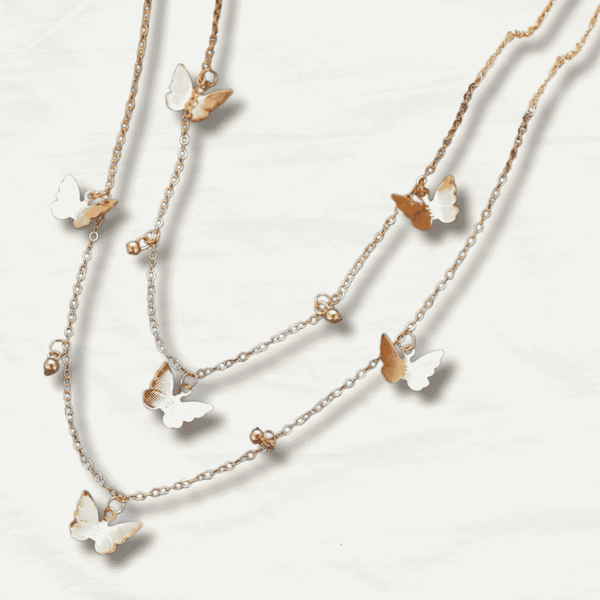 Chic Pure 18k Gold Butterfly Necklace