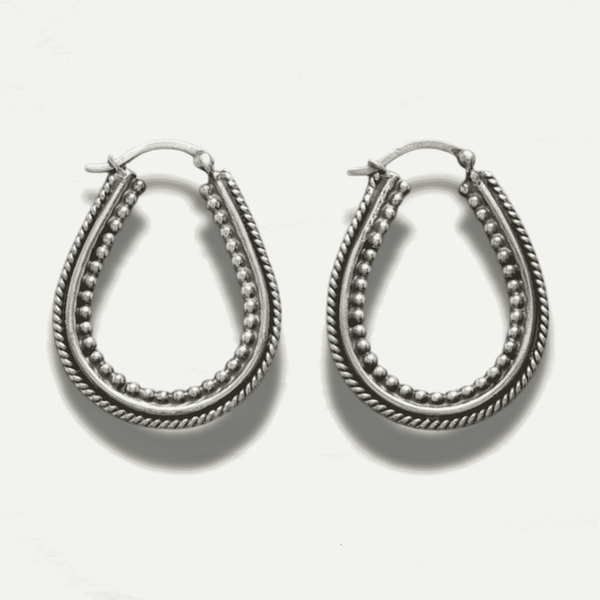 Vintage Silver Hoop Earrings - Odds & Ends Novelties