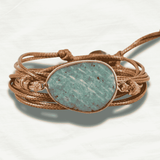Handmade Boho Leather Gemstone Bracelet - Odds & Ends Novelties