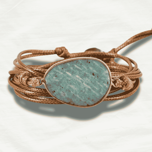 Handmade Boho Leather Gemstone Bracelet - Odds & Ends Novelties