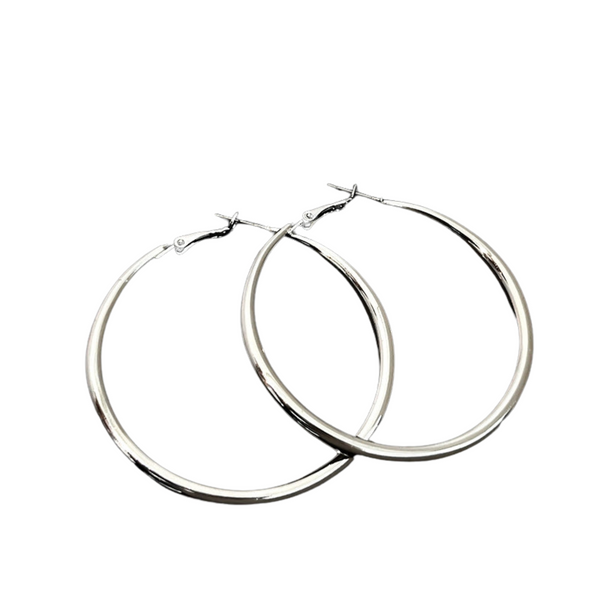 EleganceGems Frosty Style Stud Earrings Silver Pigment – Chic And Trendy Design - Odds & Ends Novelties