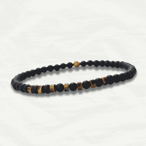 Boho Matt Black Agate Onyx Stone Bracelet - Odds & Ends Novelties