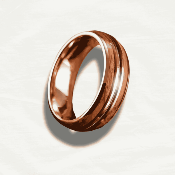 Men's Tungsten Steel Rose Gold Ring - Odds & Ends Novelties