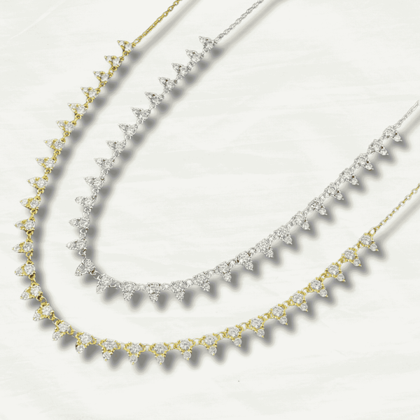 Classic 18k Gold-Plated Diamond Tennis Necklace